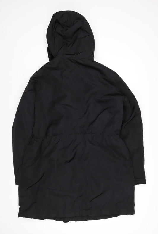 Gap Womens Black Overcoat Coat Size L Zip