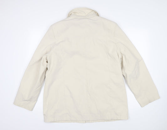 EWM Womens Beige Jacket Coat Size 16 Button