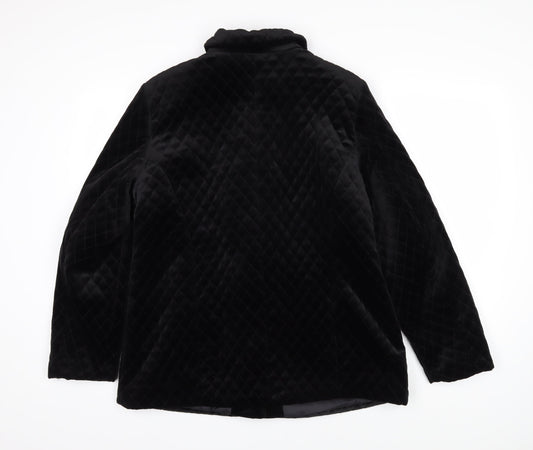 LUCIA Womens Black Quilted Blazer Size 16 Button