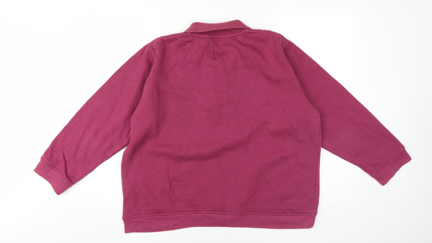 EWM Womens Pink Cotton Pullover Sweatshirt Size 18 Button