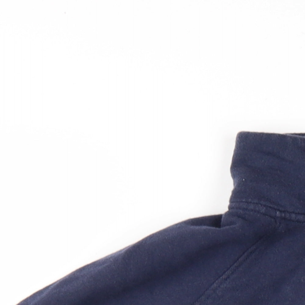 Crew Clothing Womens Blue Striped Cotton Pullover Sweatshirt Size 16 Zip
