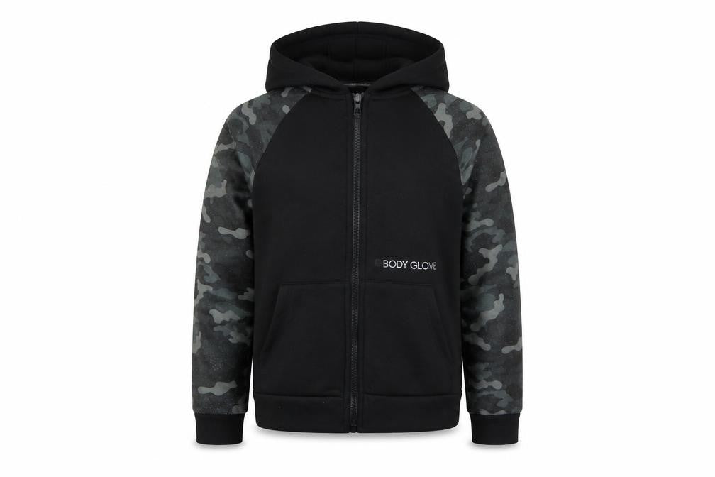 Body Glove Boys Black Camouflage Polyester Full Zip Hoodie Size 10-11 Years Zip