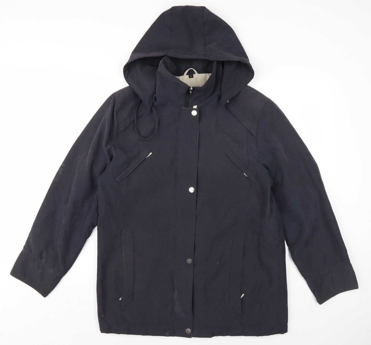 Eliza Gray Womens Grey Jacket Coat Size 12 Zip