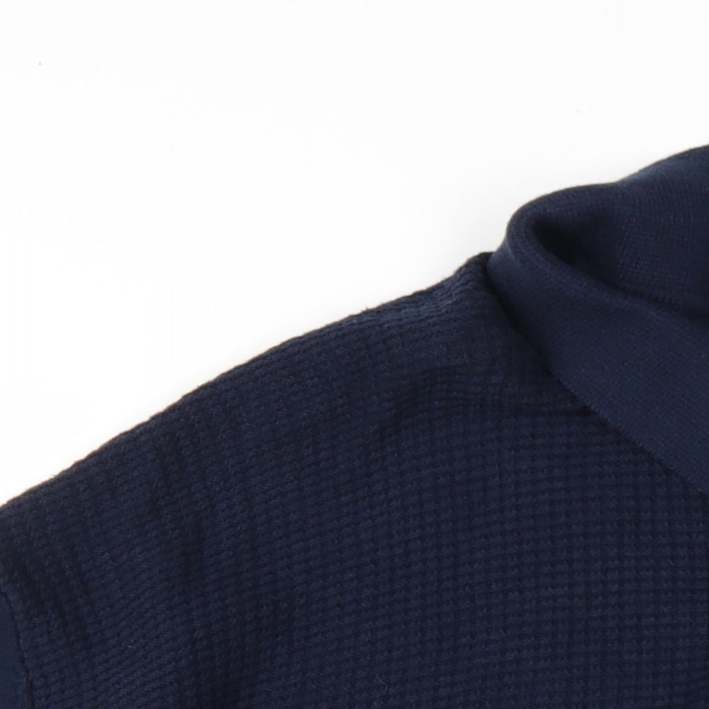 US Polo Assn. Mens Blue Collared Cotton Pullover Jumper Size 2XL Long Sleeve