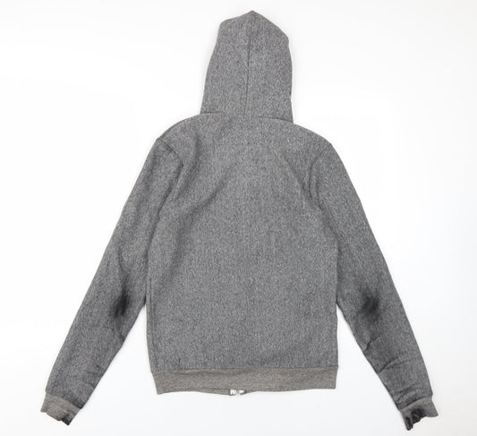 American Apparel Womens Grey Polyester Full Zip Hoodie Size S Zip