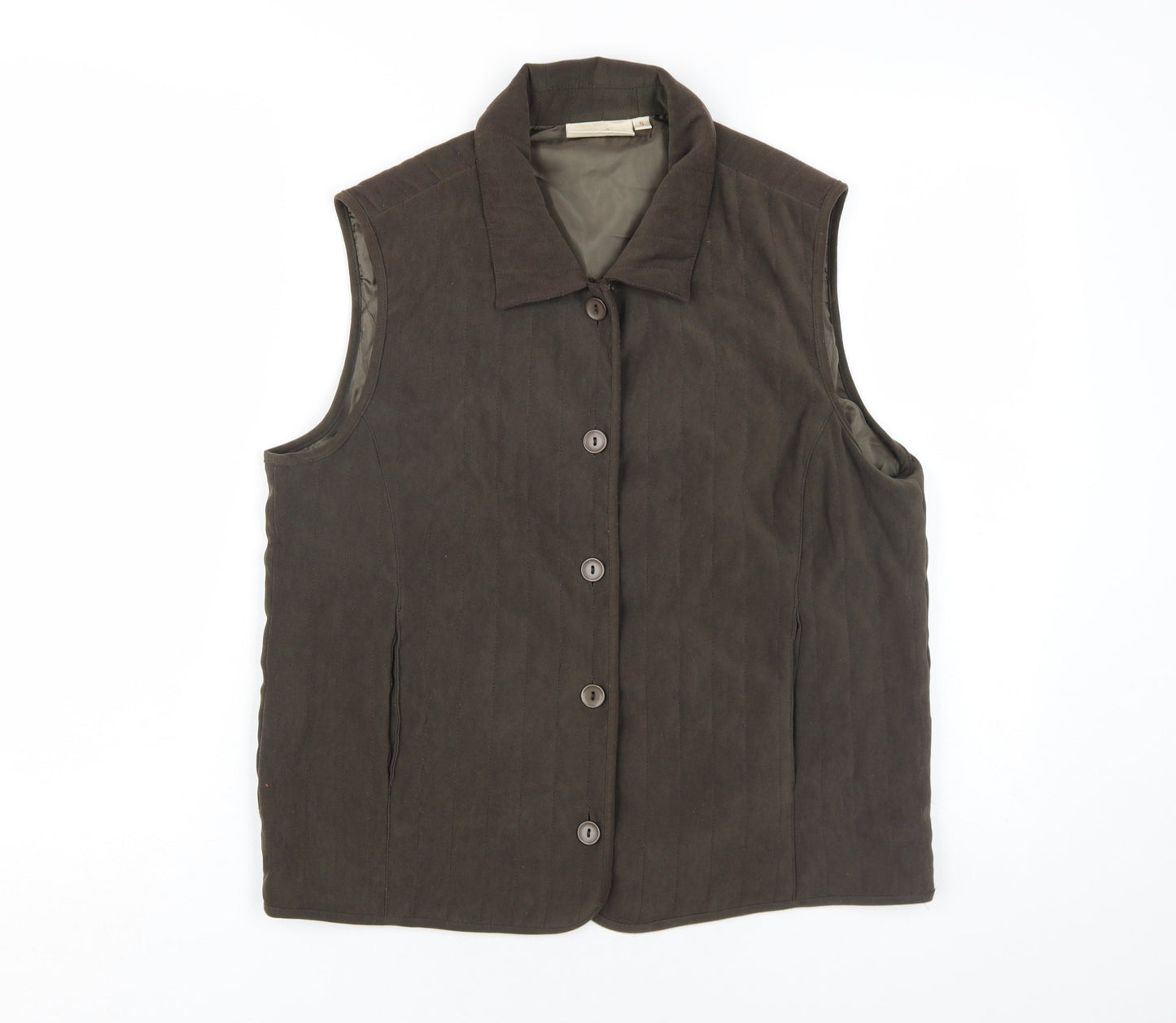 EWM Womens Green Gilet Waistcoat Size S Button