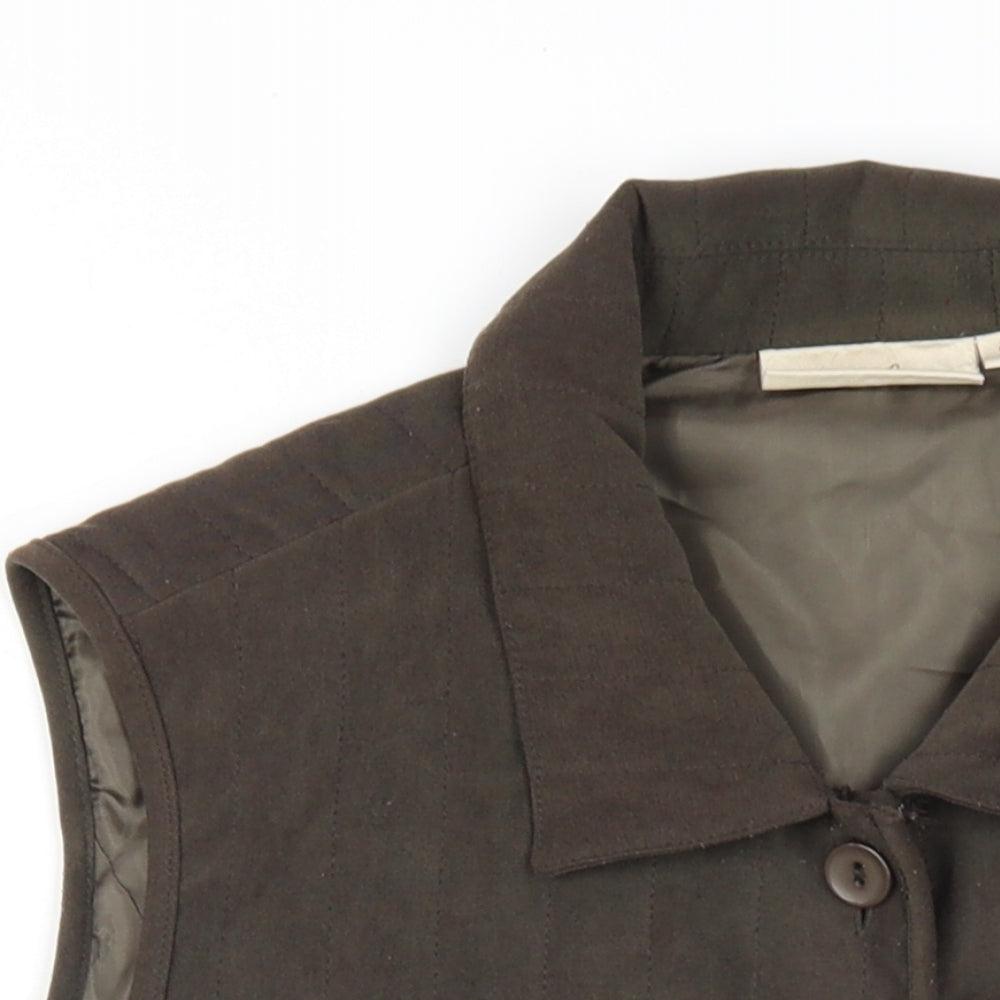 EWM Womens Green Gilet Waistcoat Size S Button