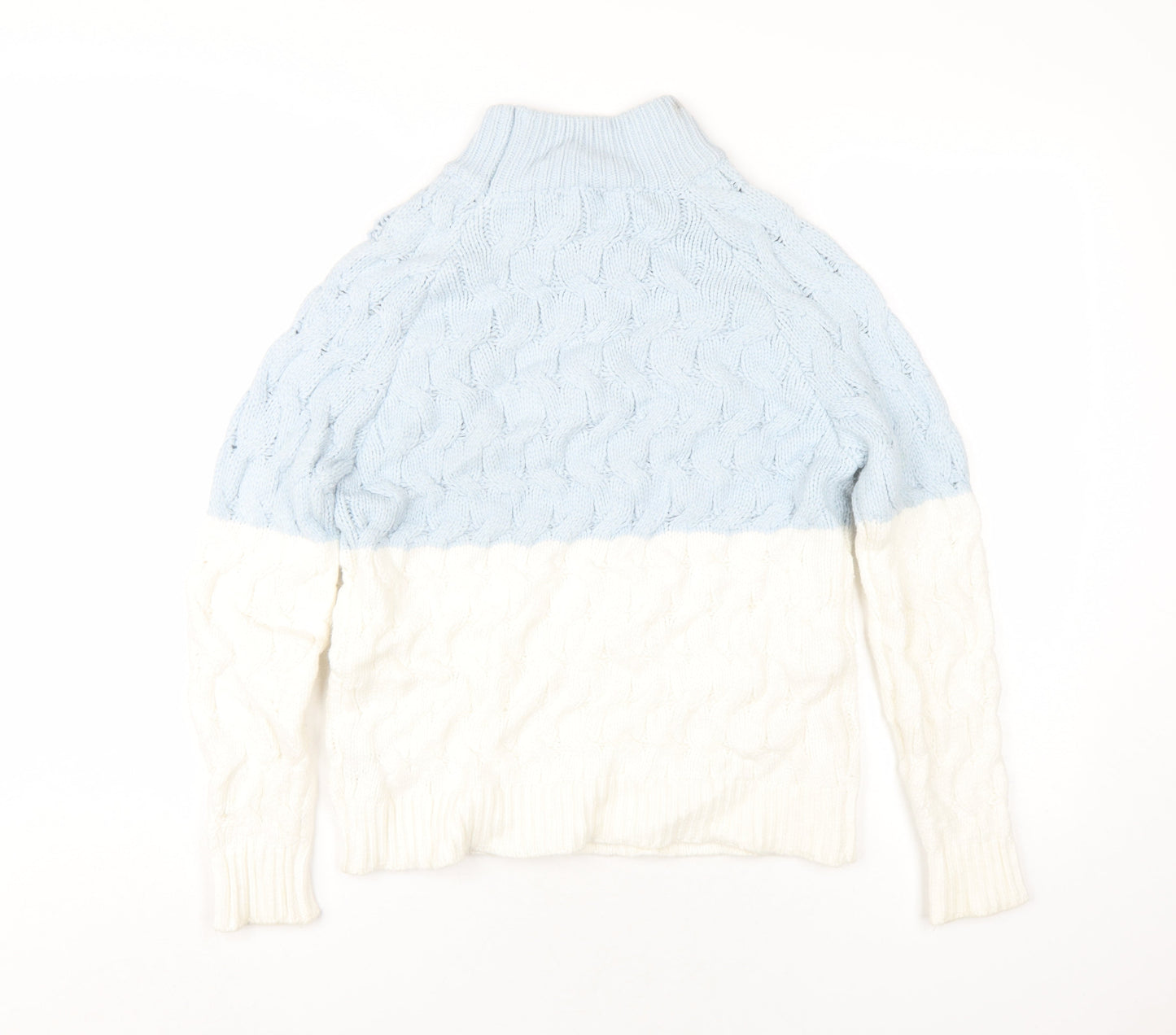 Telluride Womens Blue Mock Neck Polyester Pullover Jumper Size S