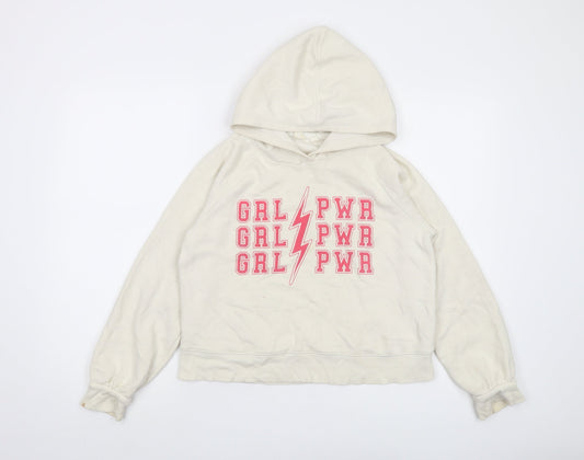 Gap Girls Ivory Cotton Pullover Hoodie Size 10-11 Years Pullover