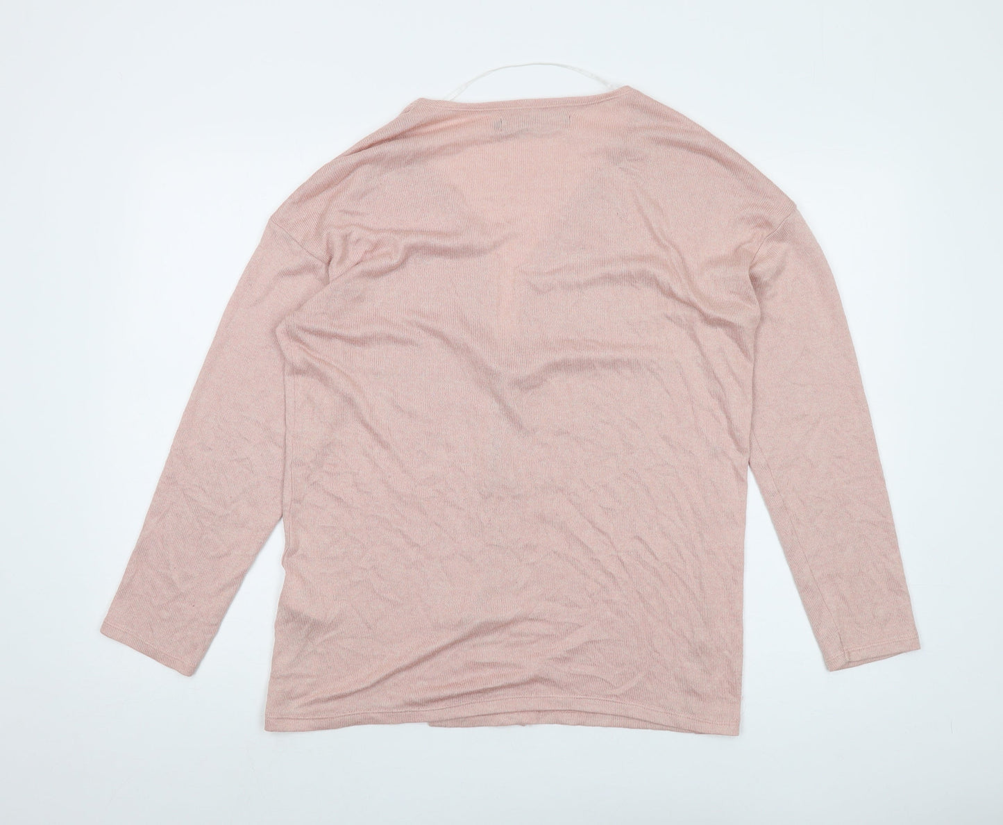 VERO MODA Womens Pink V-Neck Viscose Cardigan Jumper Size L