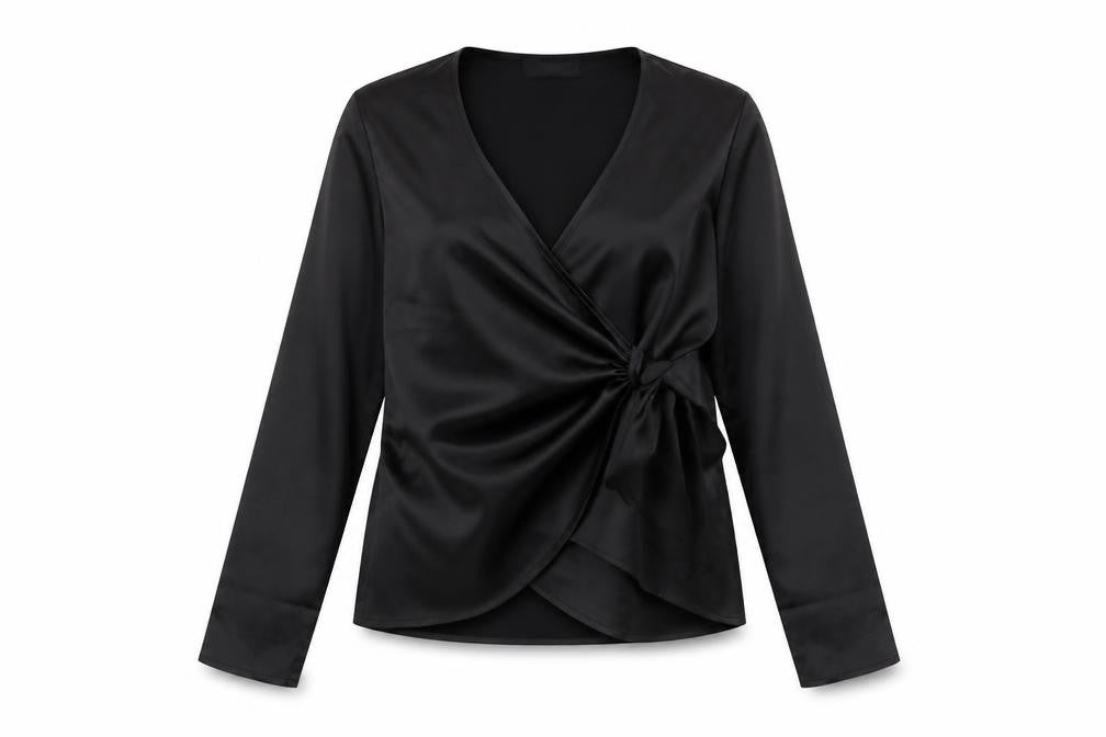 Womens UK Size M Cider Black Polyester Blouse