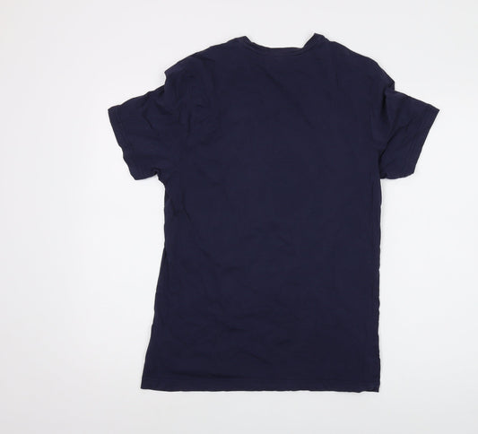 Reebok Mens Blue Cotton T-Shirt Size M Crew Neck
