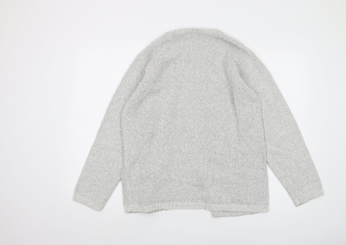Jumper Womens Grey V-Neck Cotton Cardigan Jumper Size M