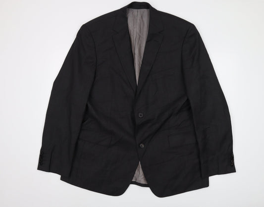 Boss Mens Grey Wool Jacket Suit Jacket Size 46 Regular