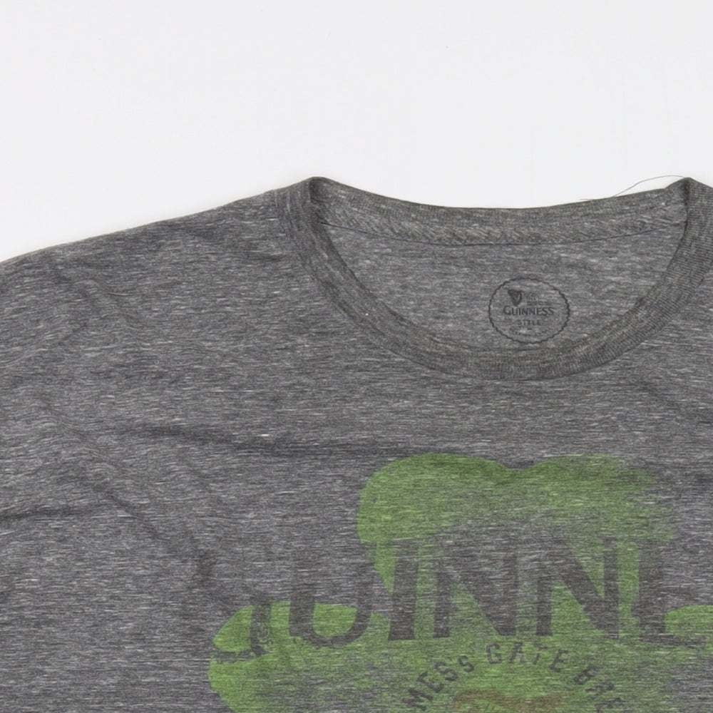 Guinness Mens Grey Cotton T-Shirt Size 2XL Crew Neck
