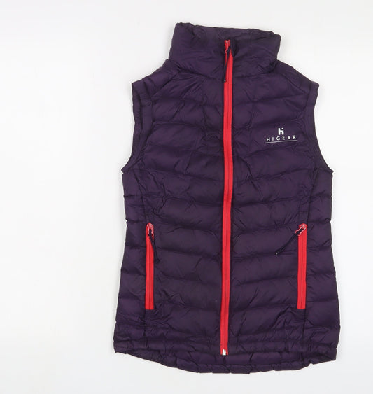 Hi Gear Womens Purple Gilet Jacket Size 6 Zip - Logo