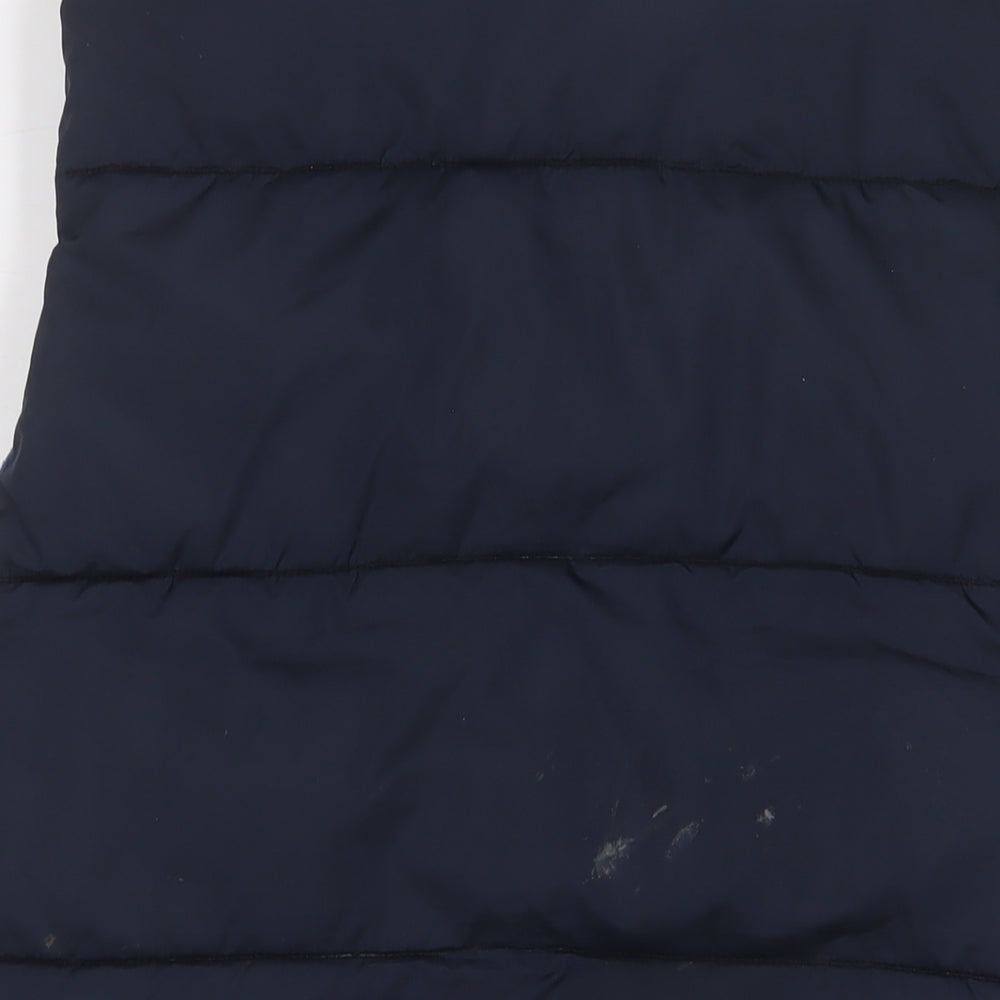 Hollister Mens Blue Gilet Jacket Size M Zip - Logo, Embroidered