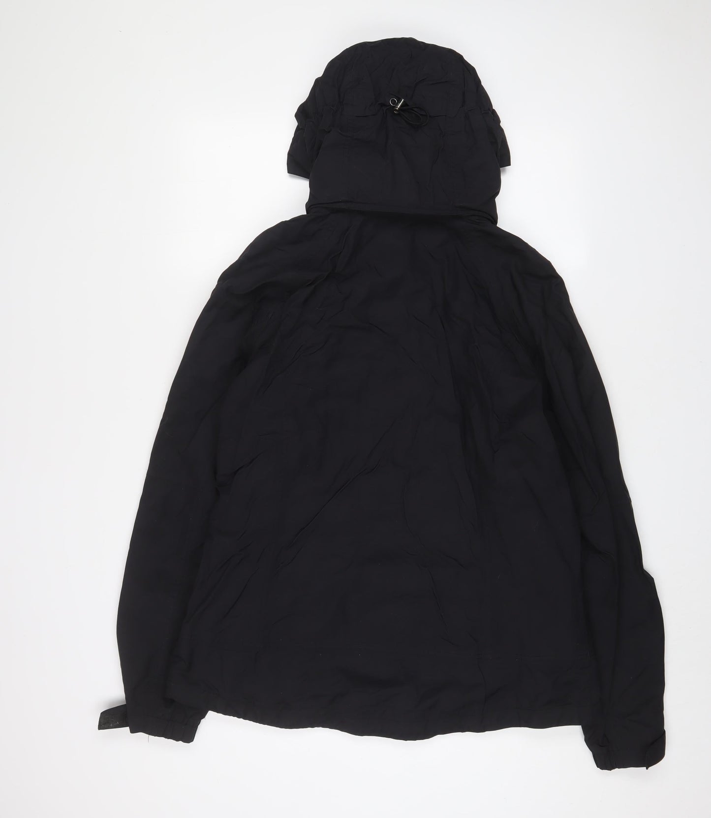 Eddie Bauer Mens Black Rain Coat Jacket Size XL Zip - Logo, Embroidered