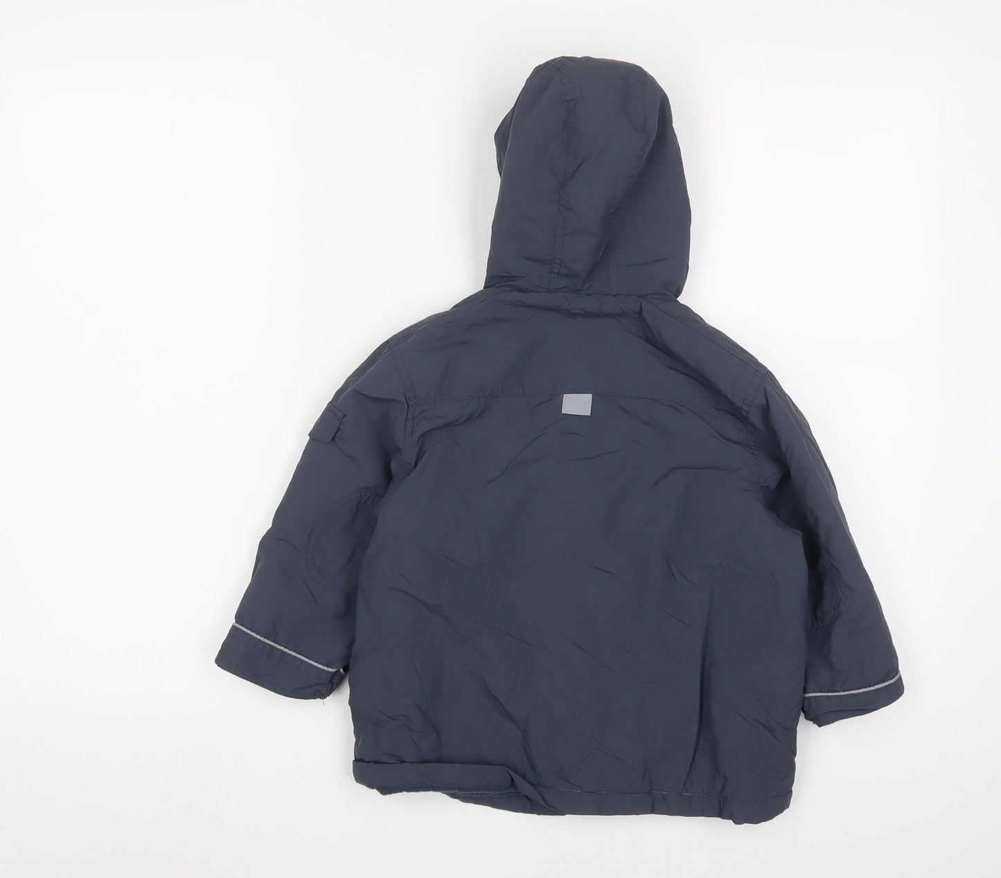 Vertbaudet Boys Blue Basic Coat Coat Size 4 Years Zip - Logo, Embroidered