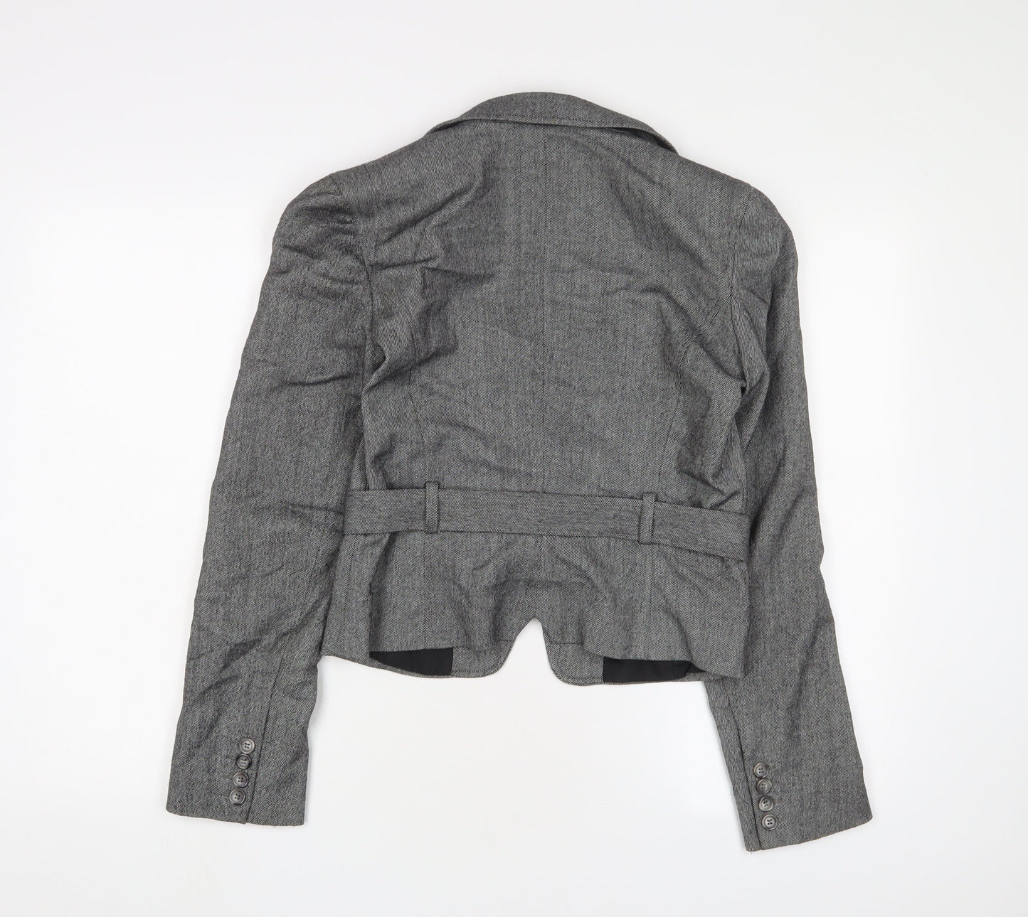 French Connection Womens Grey Jacket Blazer Size 10 Button - Belted