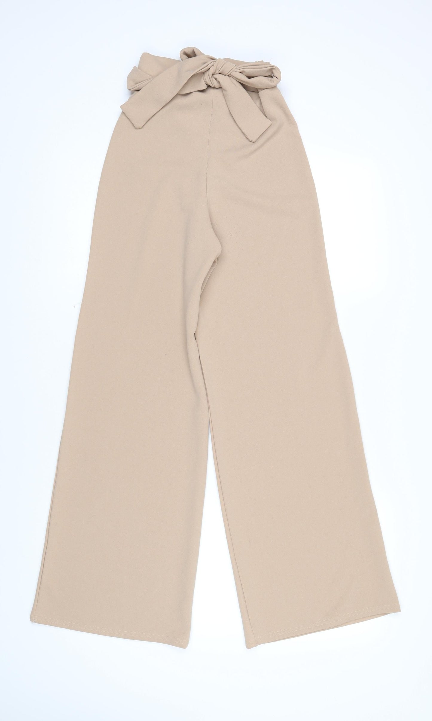 Stylewise Womens Beige Polyester Trousers Size 6 L28 in Regular - Elasticated waist