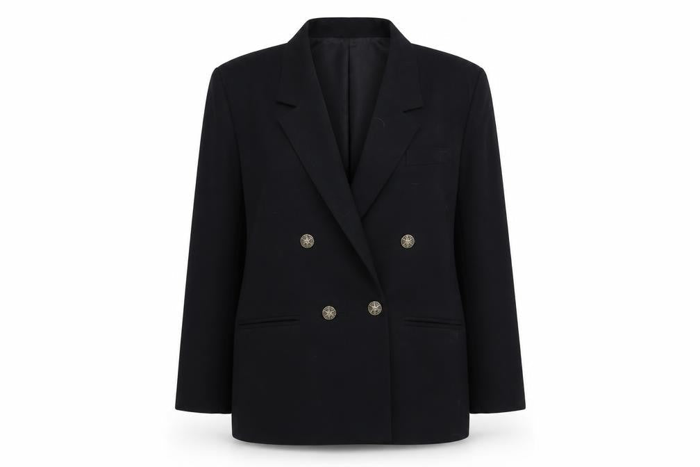 E.A.S Womens Black Jacket Blazer Size 16 Button