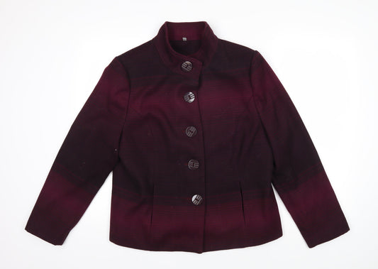 Isle Womens Purple Striped Jacket Blazer Size 16 Button