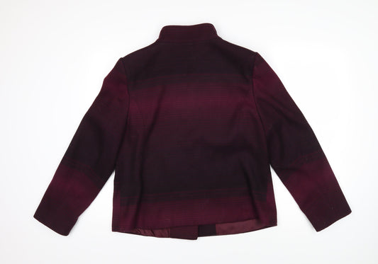 Isle Womens Purple Striped Jacket Blazer Size 16 Button