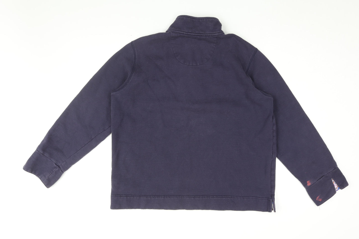 Orvis Womens Blue Cotton Pullover Sweatshirt Size L Zip