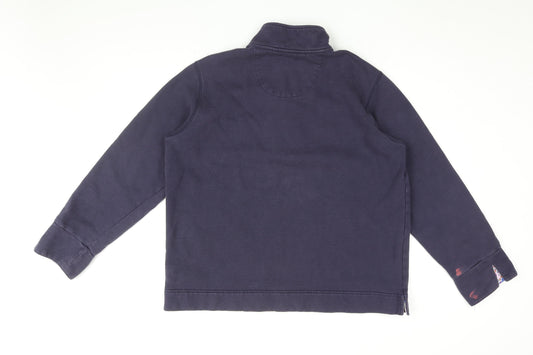Orvis Womens Blue Cotton Pullover Sweatshirt Size L Zip