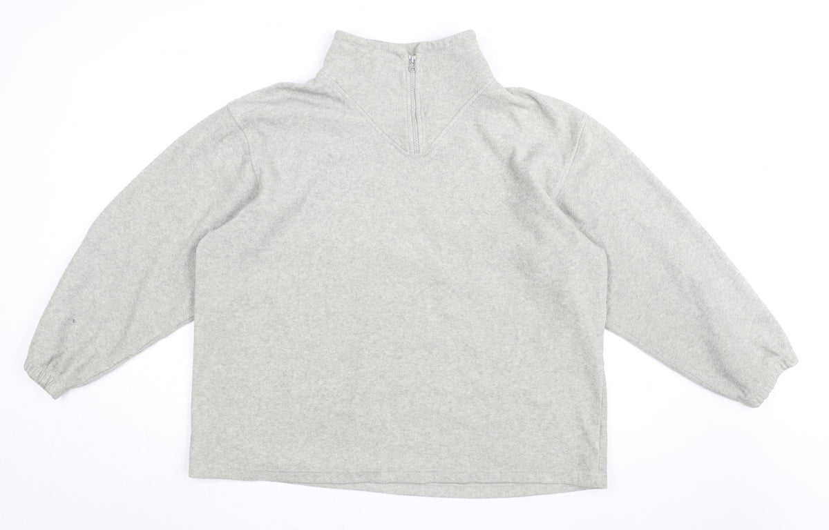 Hawkshead Womens Grey Polyester Pullover Sweatshirt Size 2XL Zip