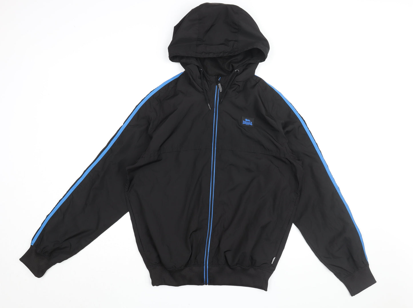 Lonsdale Mens Black Polyester Full Zip Hoodie Size S
