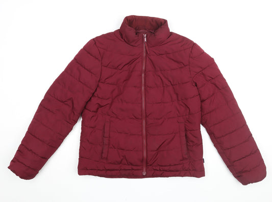 Gap Womens Red Puffer Jacket Coat Size S Zip