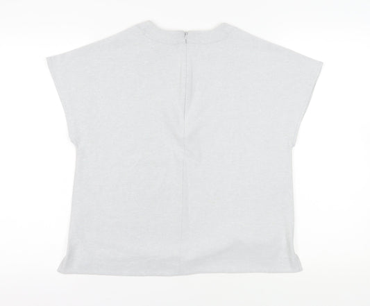 Banana Republic Women's Grey Large Cap Sleeve T-Shirt