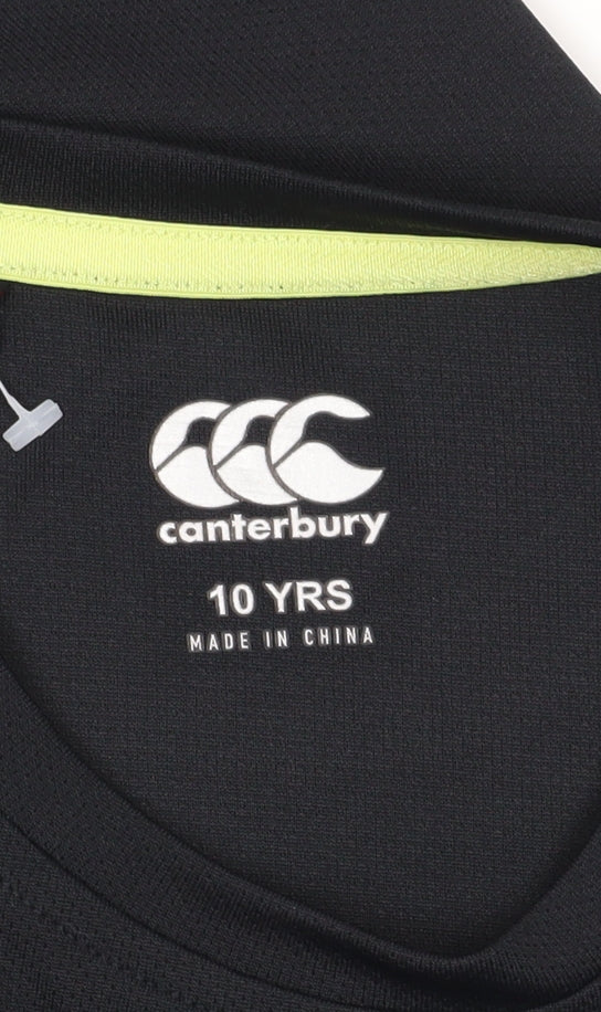 Canterbury Boys Black Graphic T-Shirt Size 10 Years