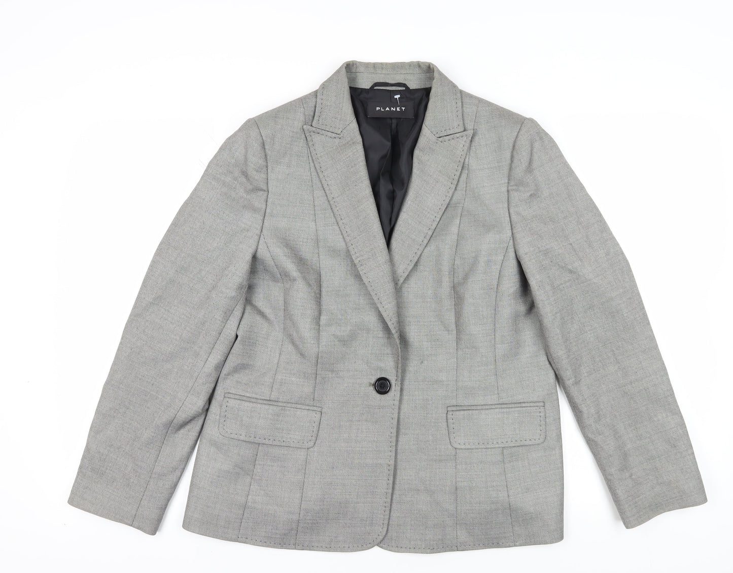 Planet Women’s Grey Blazer Size 14 Viscose Wool
