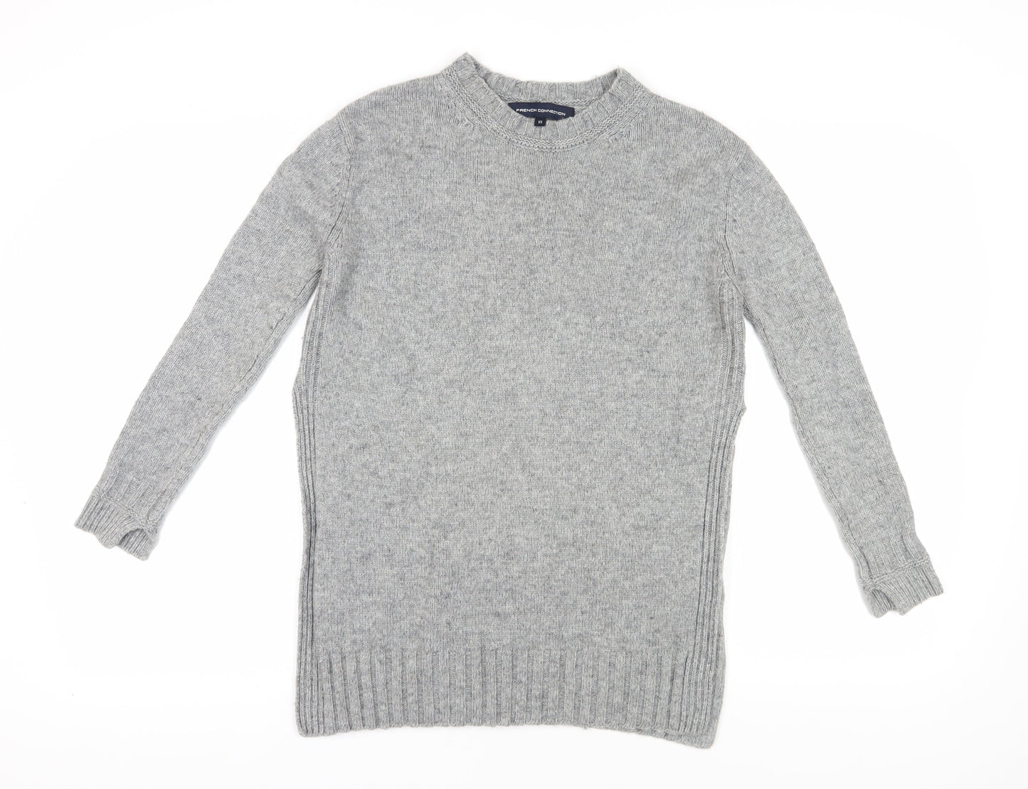 French Connection Grey Crew Neck Wool Blend Jumper