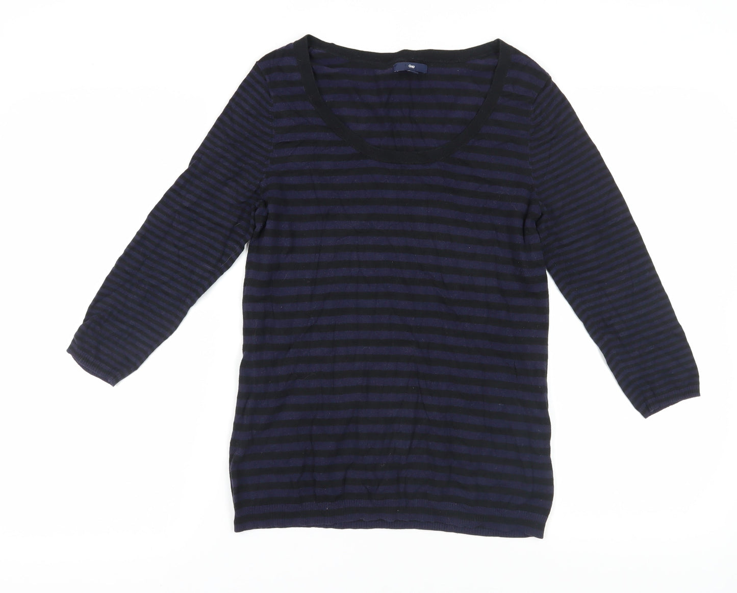 Gap Women's Black Striped Pullover Jumper M