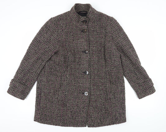 Marks and Spencer Women's Multicoloured Tweed Coat Size 18