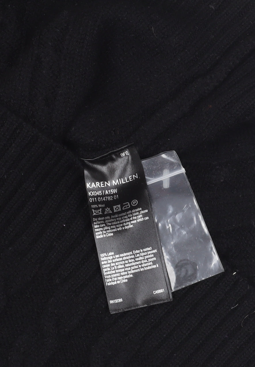 Karen Millen Women's Black Wool Pullover Jumper