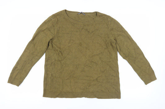 Laura Ashley Women's Green Crew Neck Pullover Jumper, Size 16