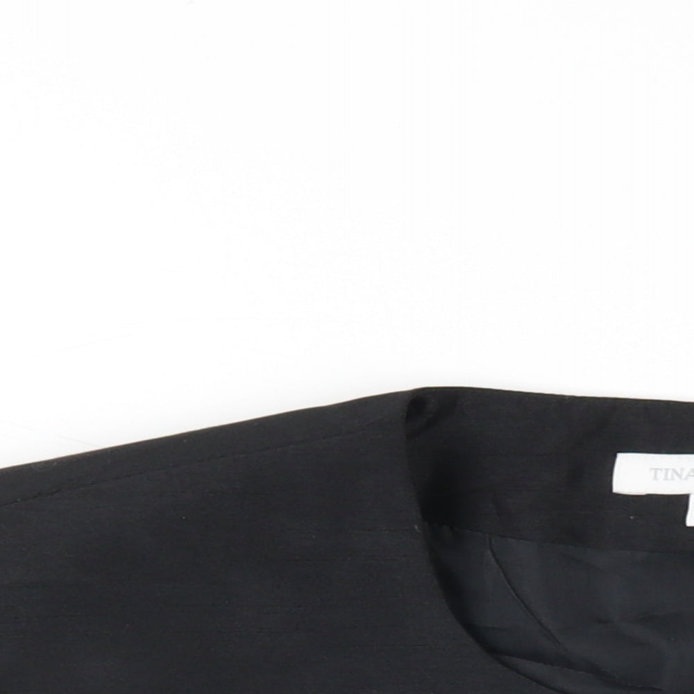 Tina Taylor Womens Black Jacket Size 16 Hook & Eye