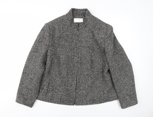 AMARANTO Womens Grey Jacket Coat Size 20 Zip