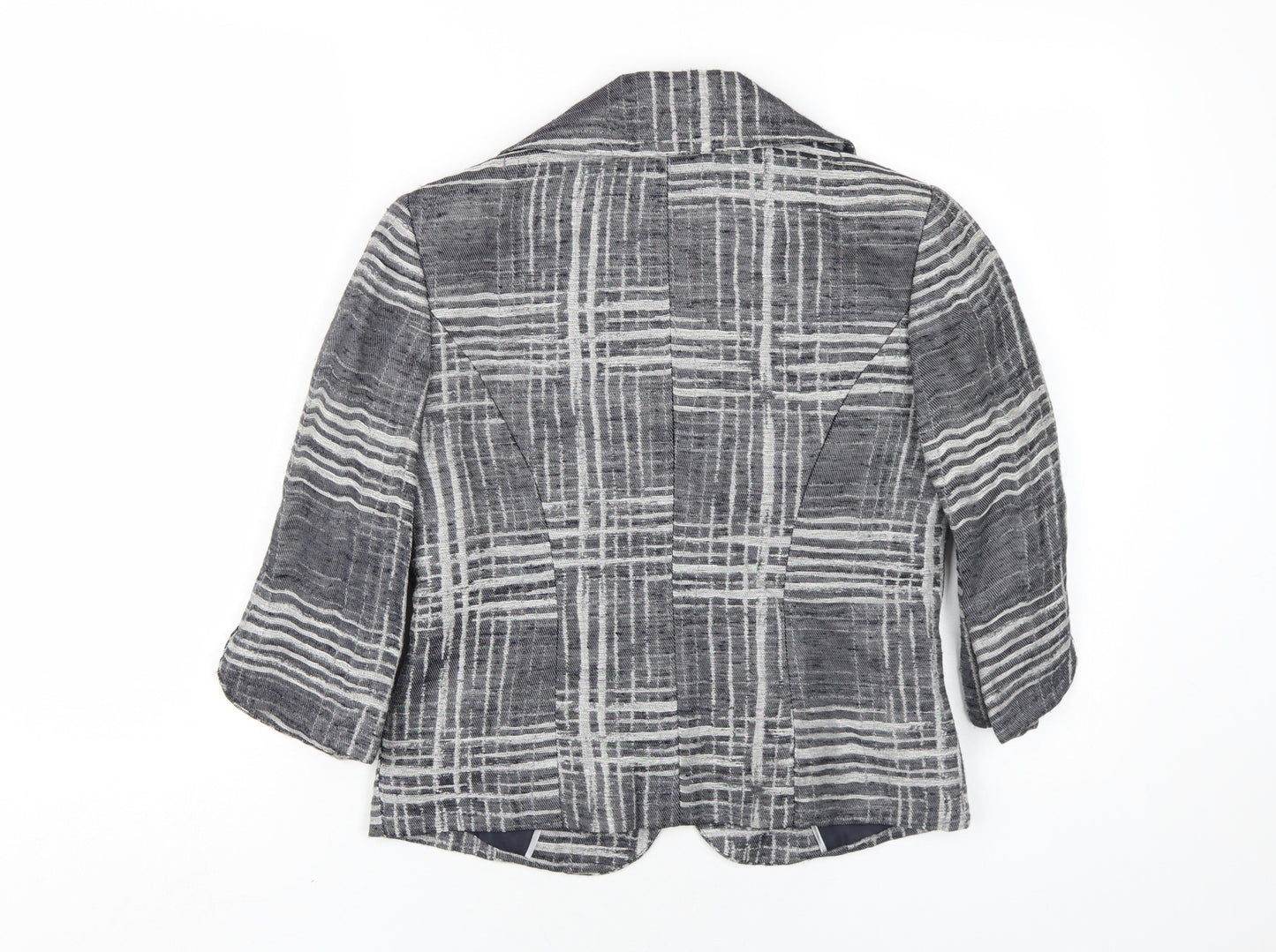 Minuet Womens Grey Plaid Jacket Size 10 Button