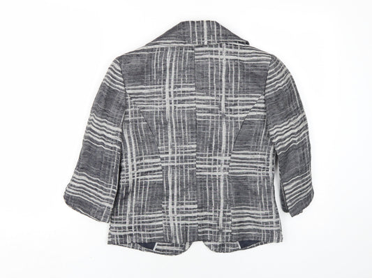 Minuet Womens Grey Plaid Jacket Size 10 Button