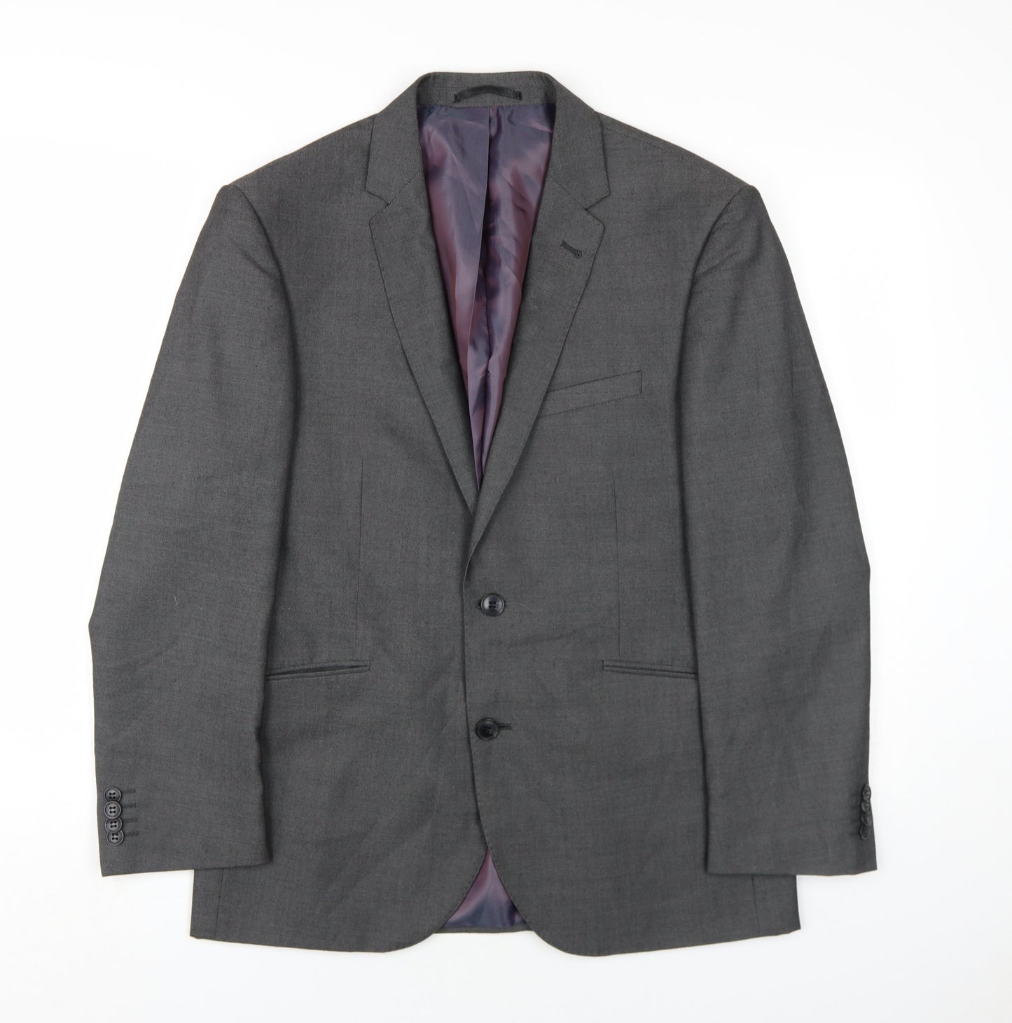 Taylor & Wright Mens Grey Polyester Jacket Blazer Size 38 Regular