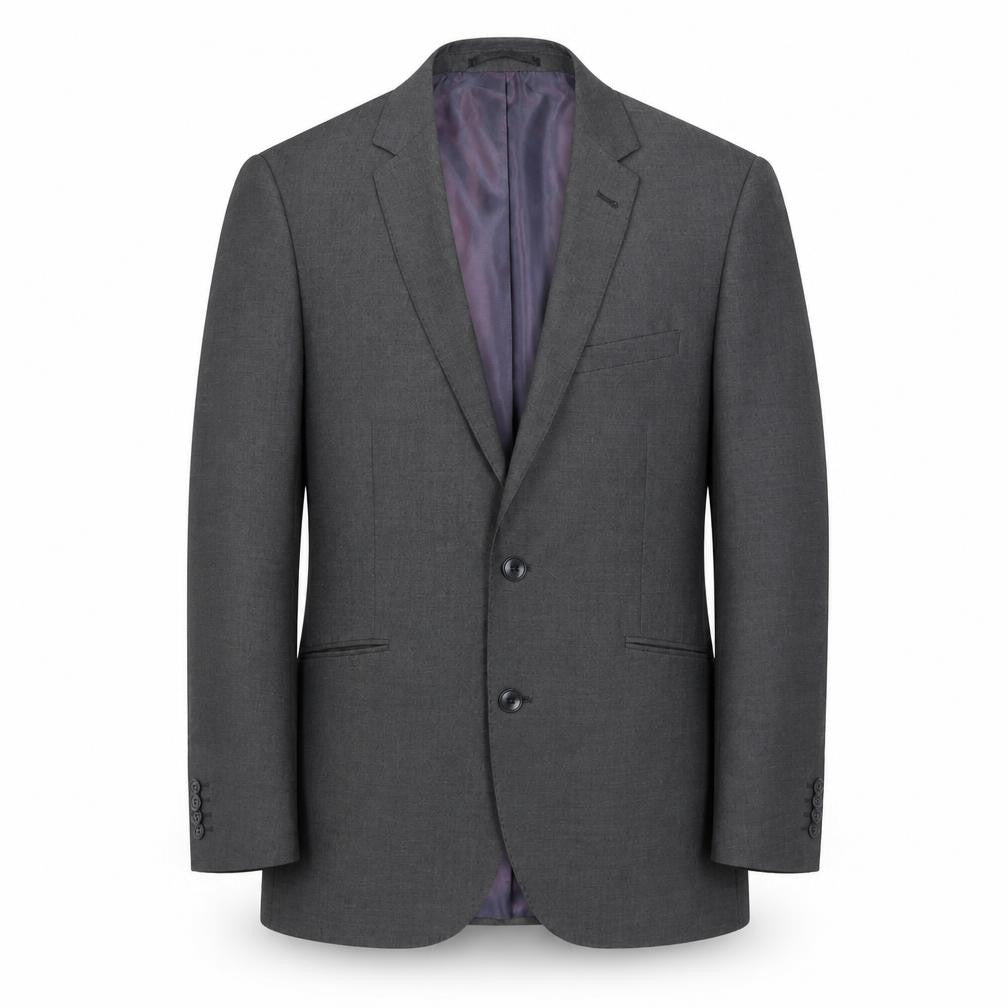 Front view of Taylor & Wright men’s grey polyester jacket blazer, size 38, regular