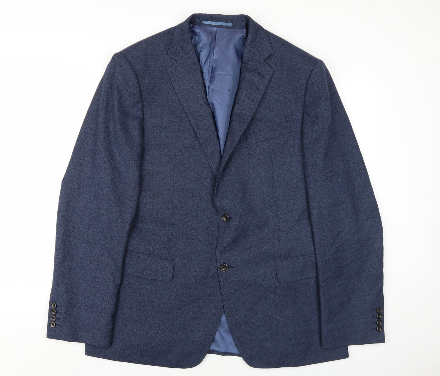 Marks and Spencer Mens Blue Wool Jacket Blazer Size 44 Regular