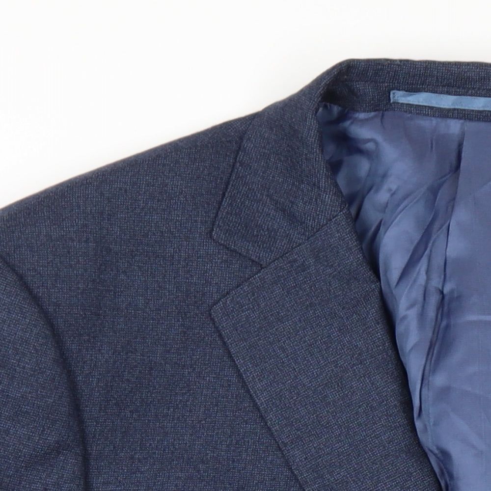 Marks and Spencer Mens Blue Wool Jacket Blazer Size 44 Regular