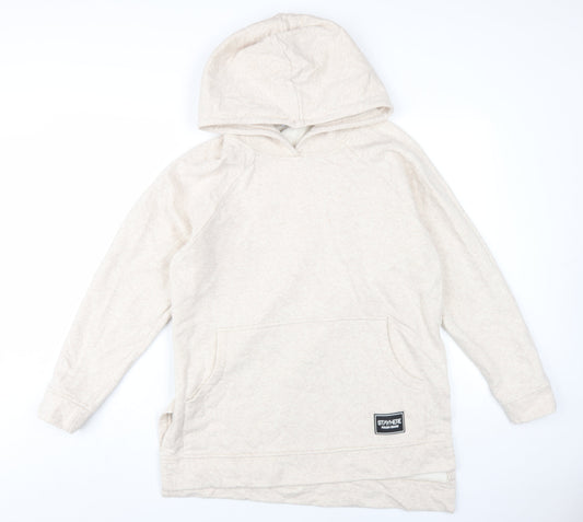 Stay Here Womens Beige Cotton Pullover Hoodie Size L Pullover